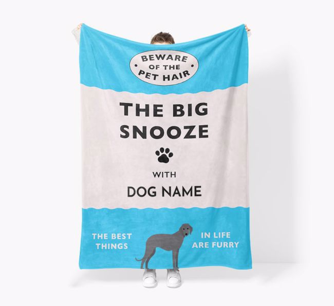 'The Big Snooze' - Personalized Sherpa Fleece Blanket with {breedFullName} Yappicon